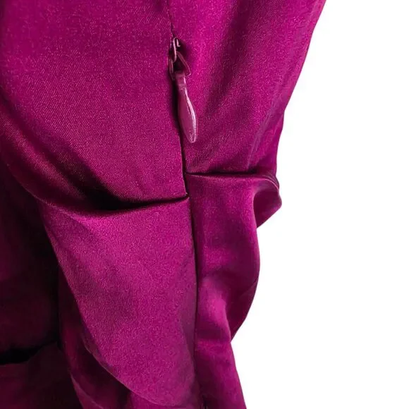 Elie Tahari Office Siren Silk Blend Tank Top Blouse S Magenta Purple Draped - Picture 5 of 13